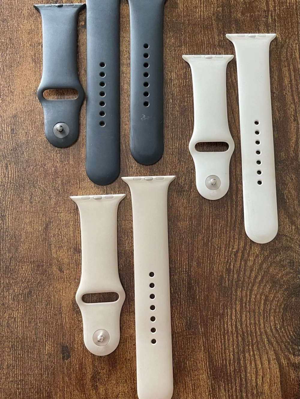 Authentic Apple Watch Bands Set in Black, White, Starlight